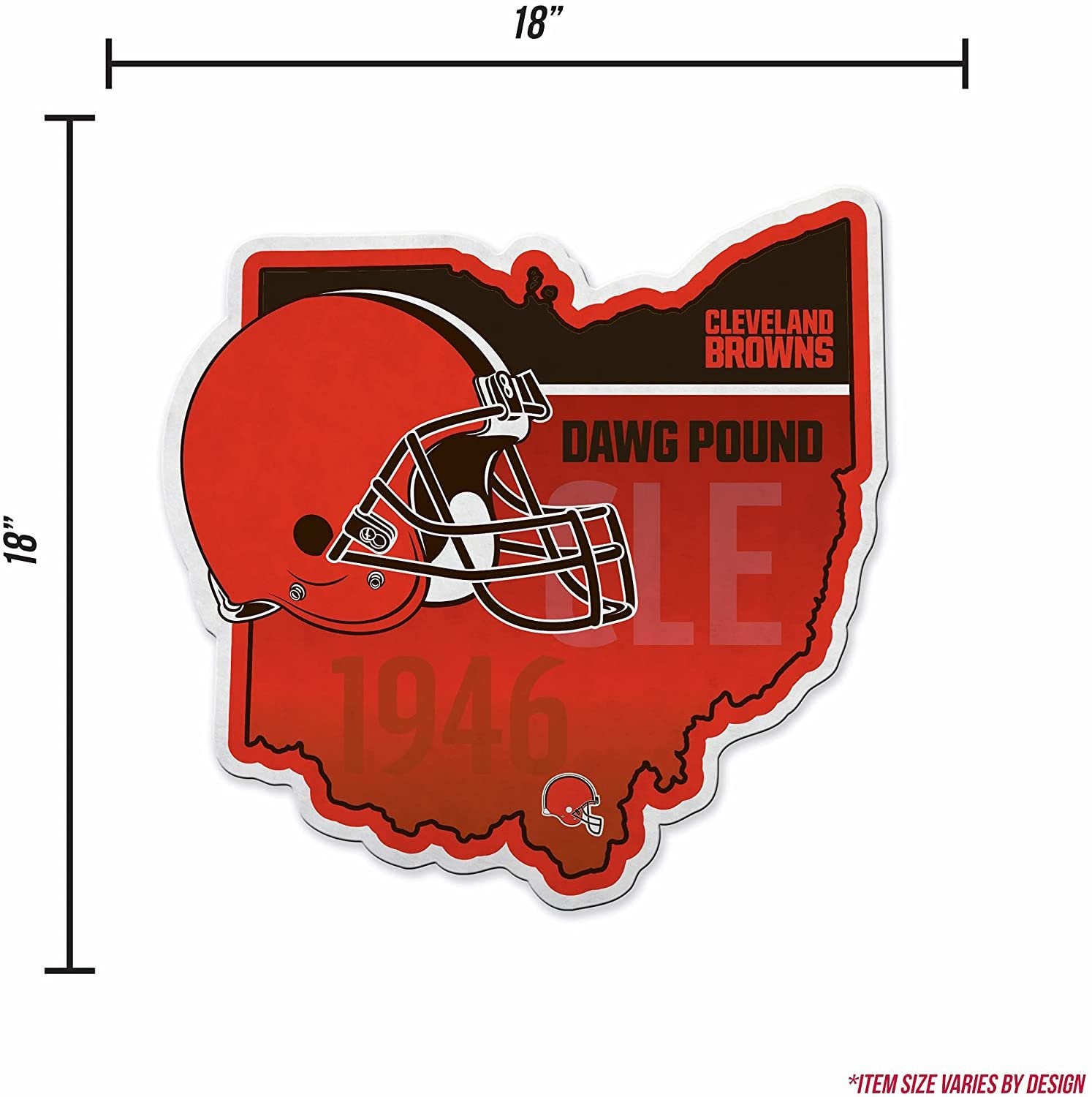Cleveland Browns Pennant State Shape 18 Inch Soft Felt
