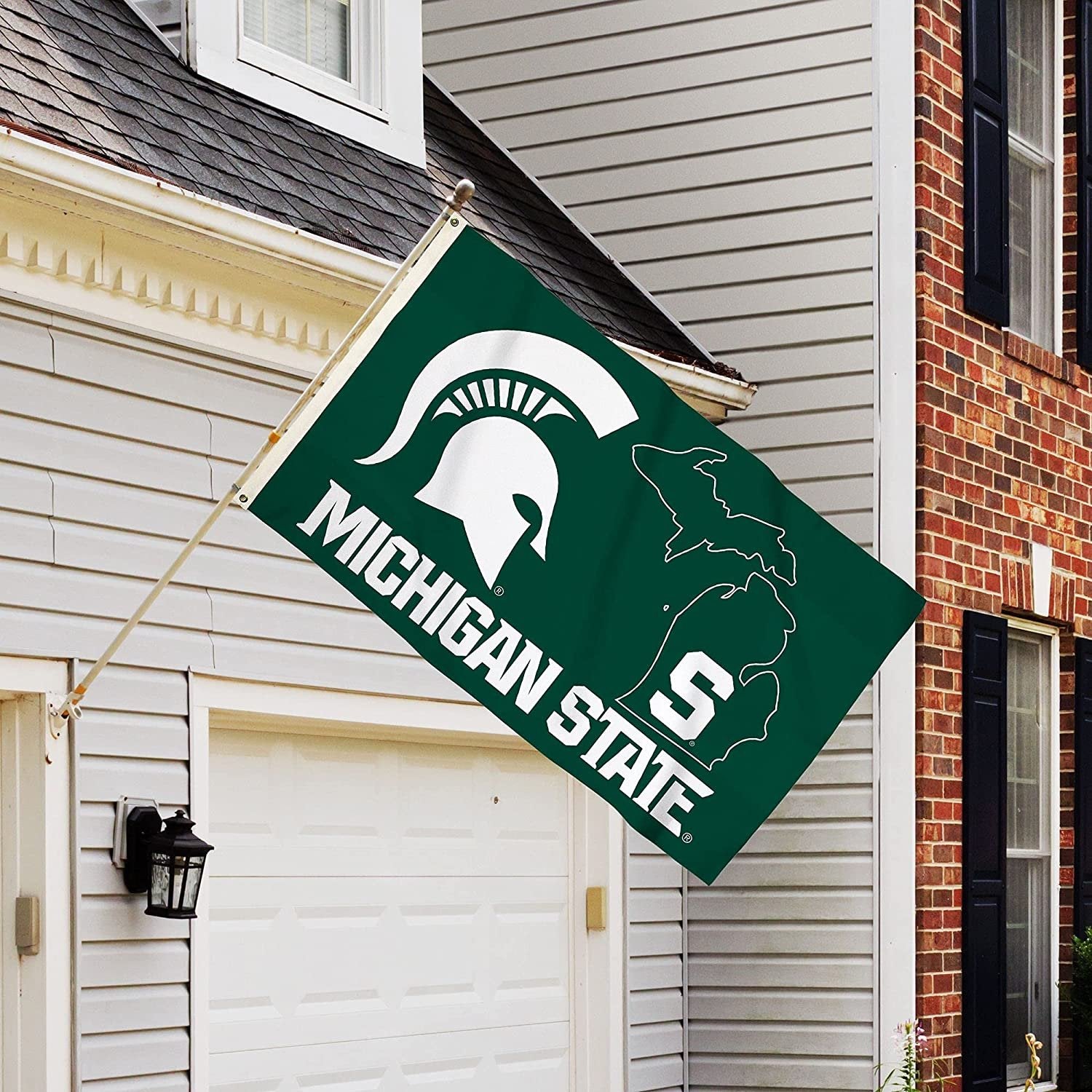 Michigan State University Spartans Premium 3x5 Feet Flag Banner, State Design, Metal Grommets, Outdoor Use, Single Sided