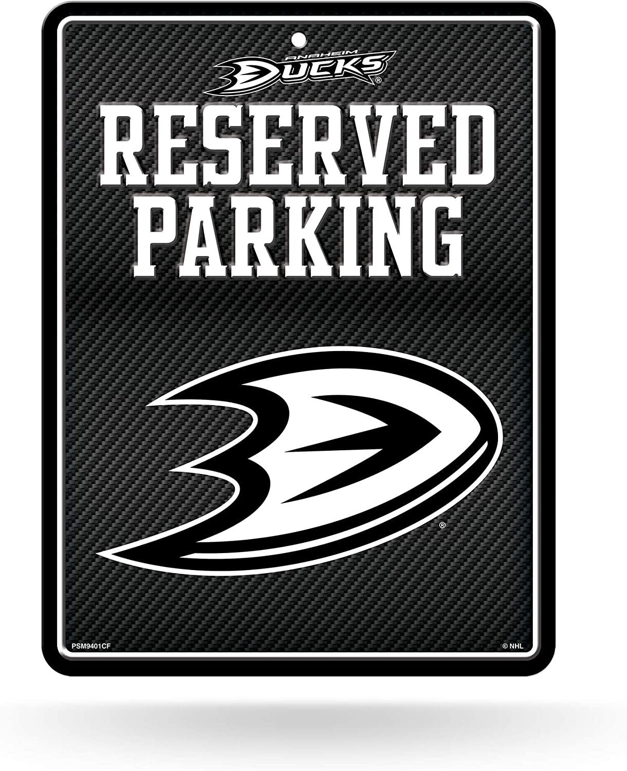 Anaheim Ducks Metal Parking Sign, Carbon Fiber Design 8.5x11 Inch