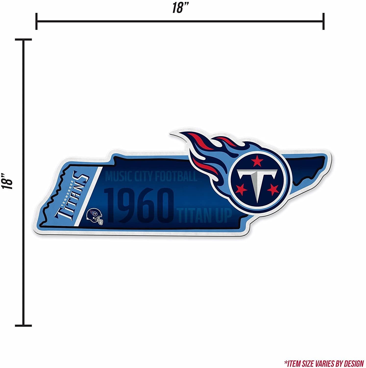 Tennessee Titans Pennant State Shape 18 Inch Soft Felt