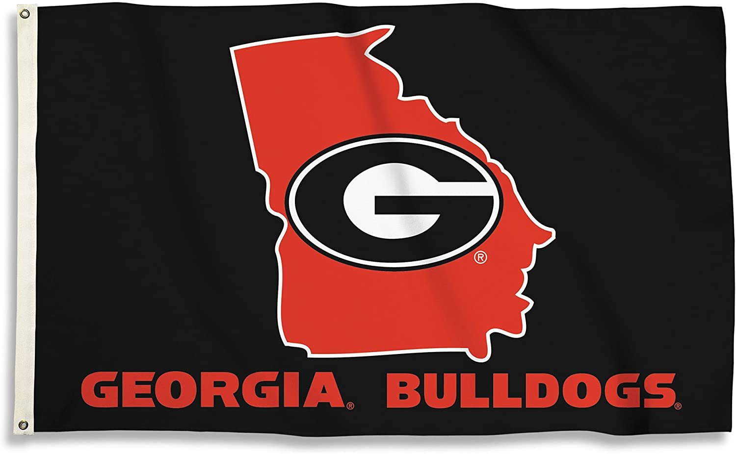 University of Georgia Bulldogs Premium 3x5 Feet Flag Banner, State Design, Metal Grommets, Outdoor Use, Single Sided