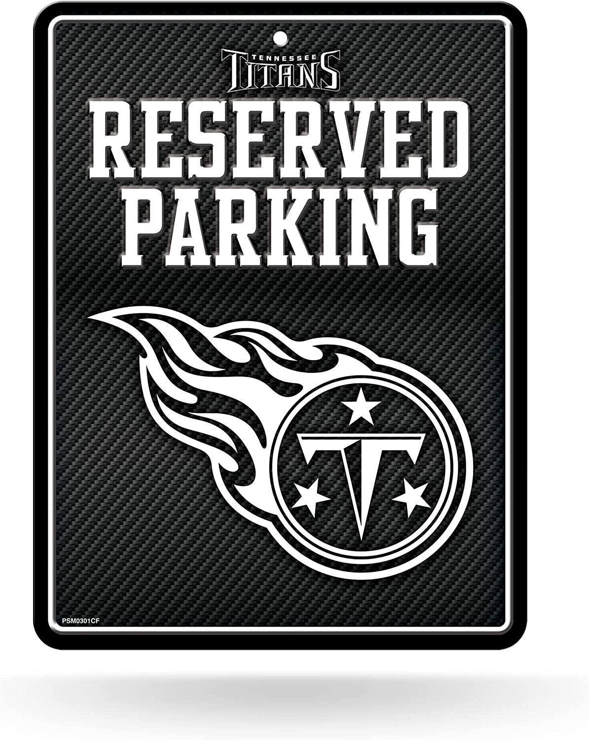 Tennessee Titans Metal Parking Novelty Wall Sign 8.5 x 11 Inch Carbon Fiber Design