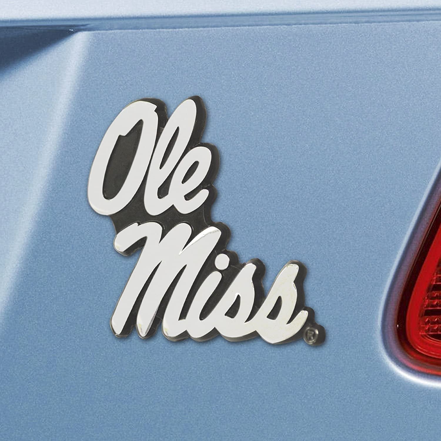 University of Mississippi Ole Miss Solid Metal Raised Auto Emblem Decal Adhesive Backing