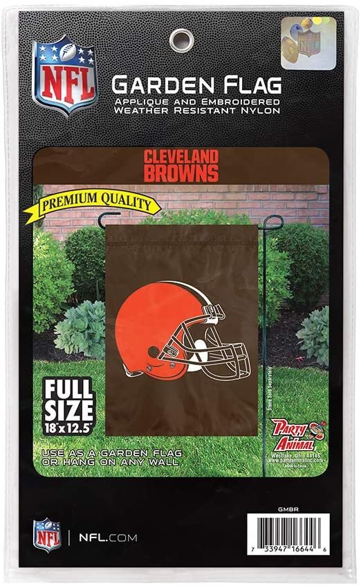 Cleveland Browns Premium Garden Flag Banner Applique Embroidered 12.5x18 Inch