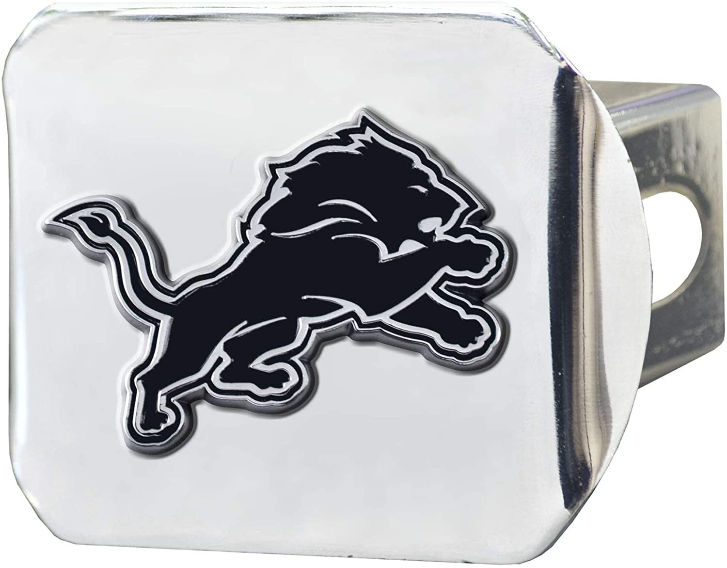 Detroit Lions Hitch Cover Solid Metal with Raised Chrome Metal Emblem 2" Square Type III