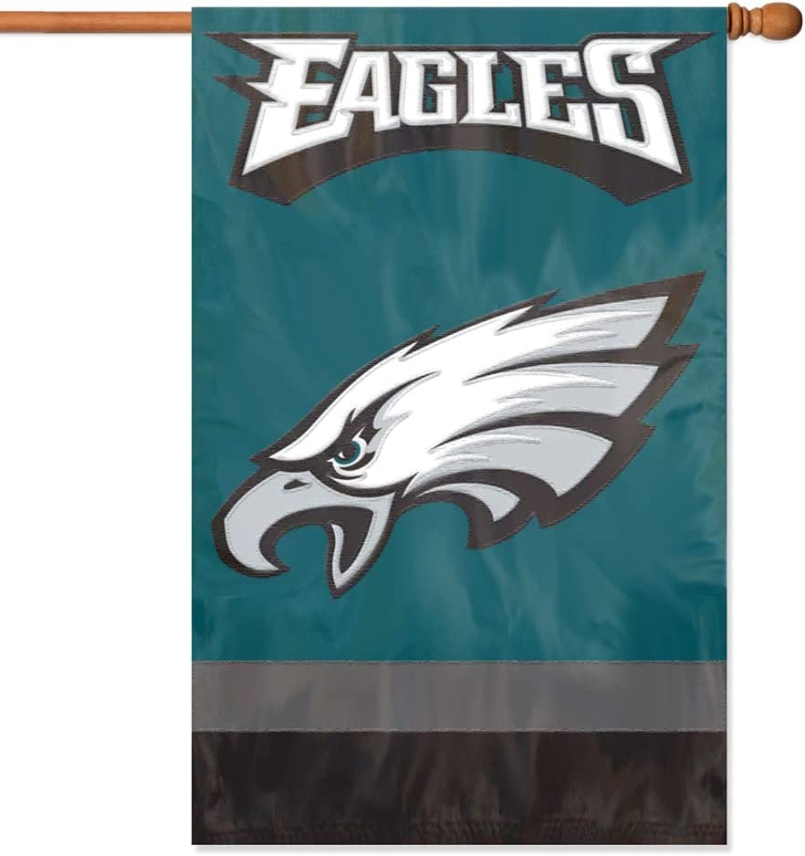 Philadelphia Eagles Premium Banner Flag Embroidered Applique Double Sided 28x40 Inch Indoor Outdoor