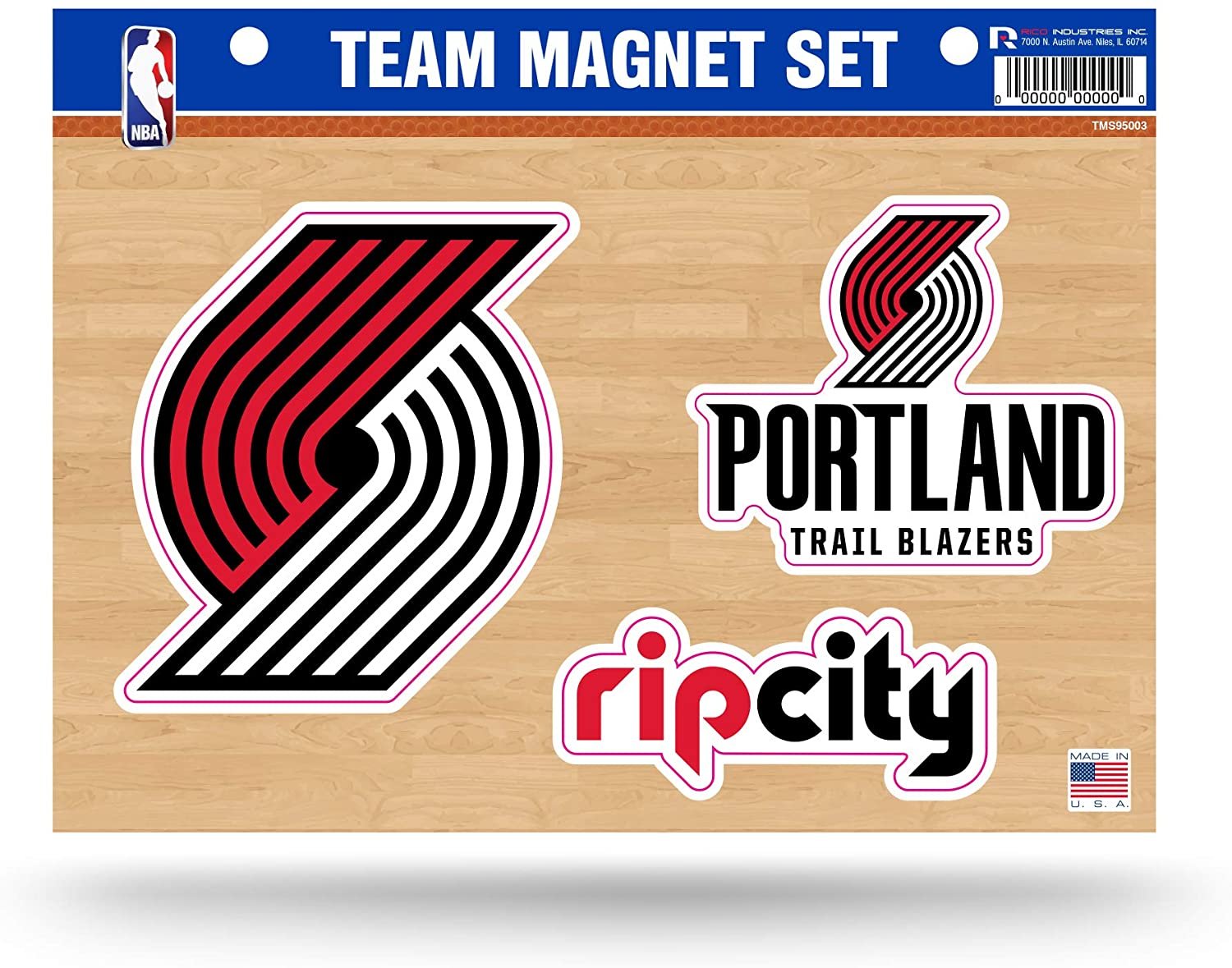 Portland Trail Blazers Team Multi Magnet Set, 8.5x11 Inch Sheet, Die Cut, Auto Home