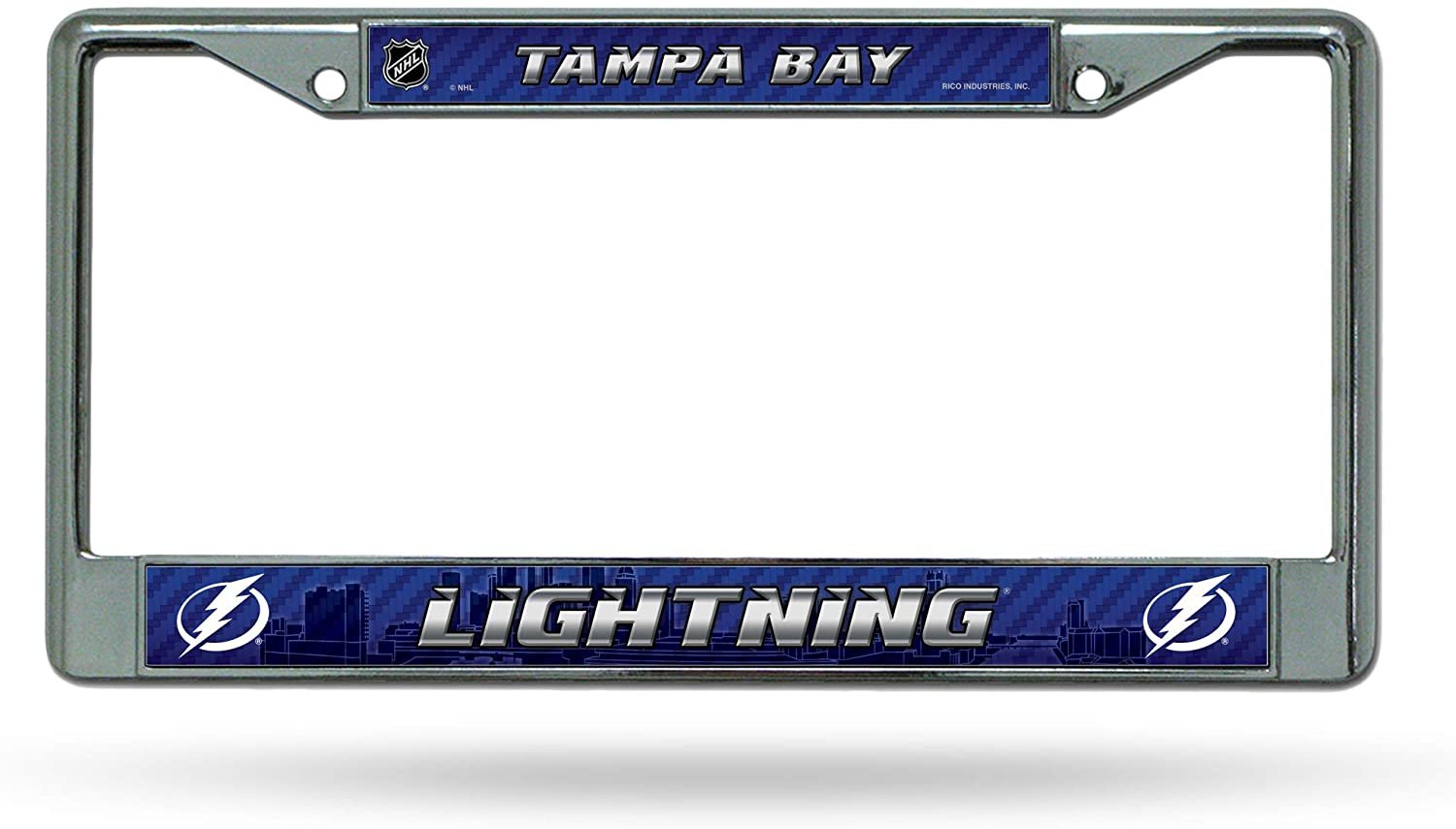 Tampa Bay Lightning Premium Metal License Plate Frame Chrome Tag Cover, 12x6 Inch