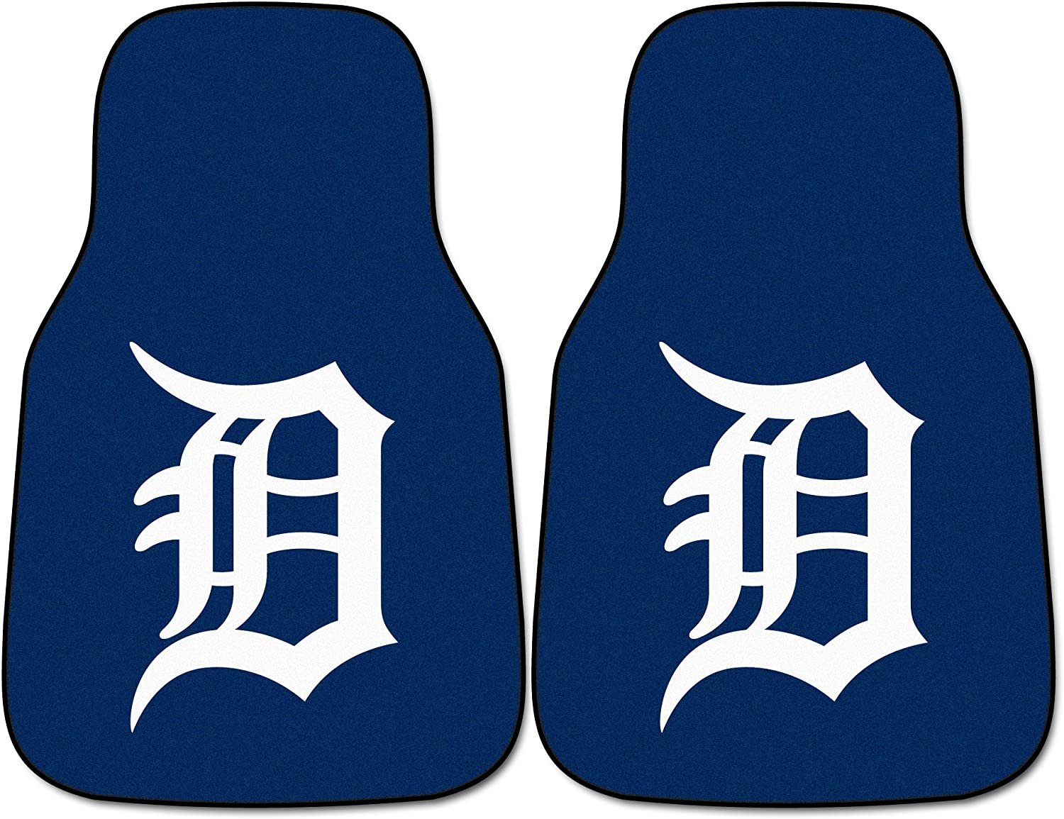 Detroit Tigers Front Floor Mats, Carpet Car Set, 18x27 Inch, Nylon, Set of 2