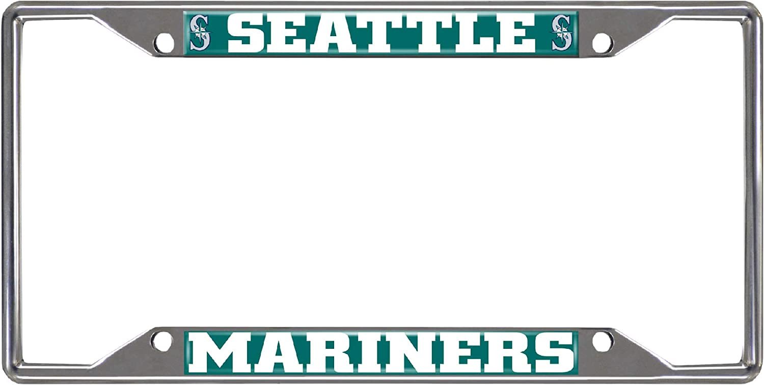 Seattle Mariners Metal License Plate Frame Chrome Tag Cover 6x12 Inch