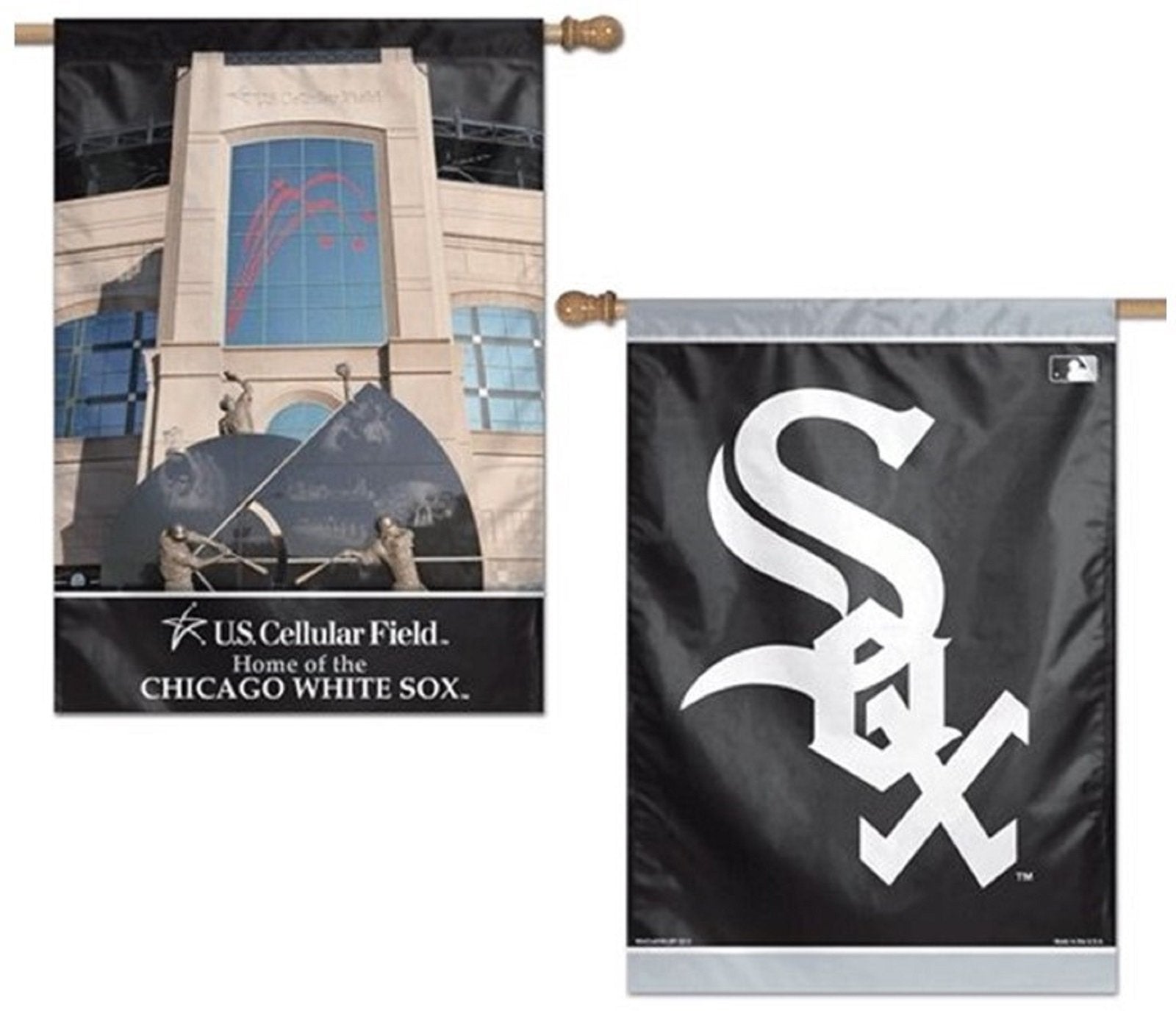 Chicago White Sox Premium Double Sided Banner Flag, 28x40 Inch, Outdoor Use, Top Sleeve