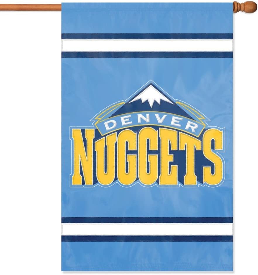 Denver Nuggets House Banner Flag Applique Embroidered Double Sided 44 x 28
