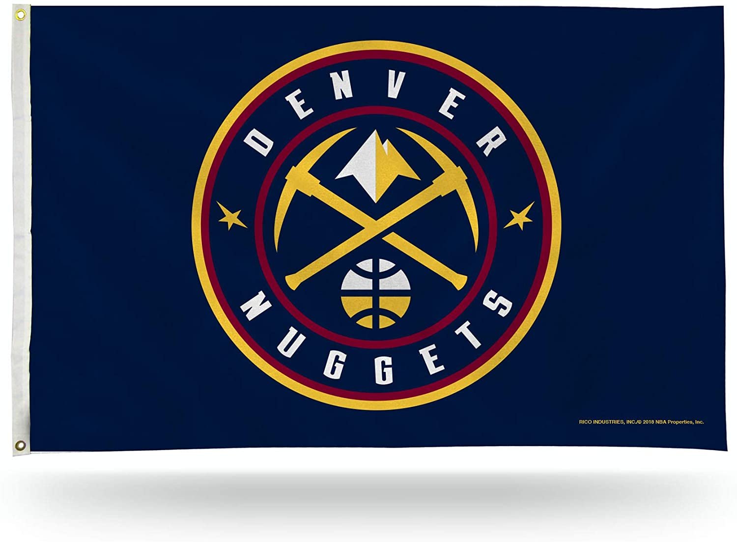 Denver Nuggets Premium 3x5 Feet Flag Banner, Logo Design, Metal Grommets, Outdoor Use, Single Sided