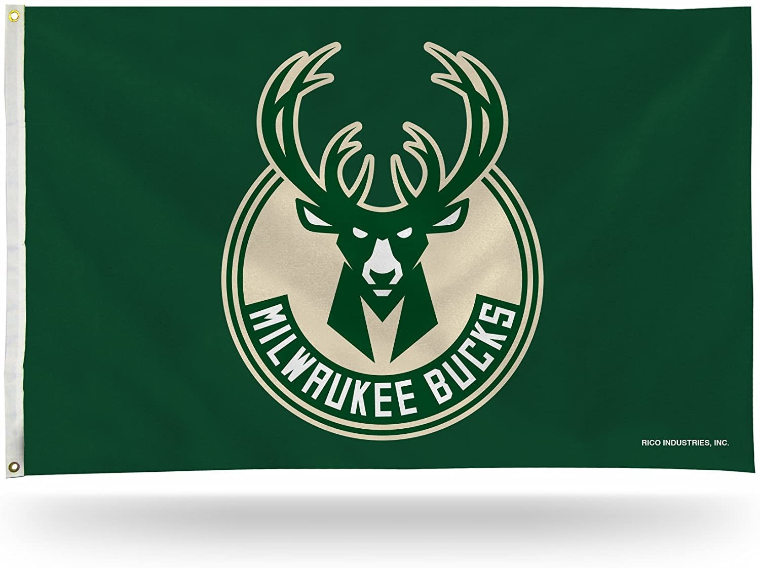 Milwaukee Bucks Premium 3x5 Feet Flag Banner, Logo Design, Metal Grommets, Outdoor Use, Single Sided