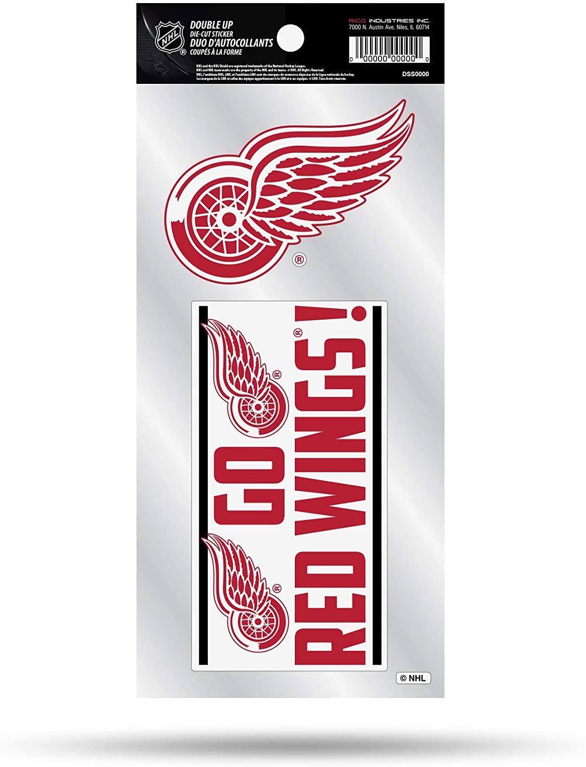 Detroit Red Wings Double Up Die Cut 2-Piece Sticker Sheet
