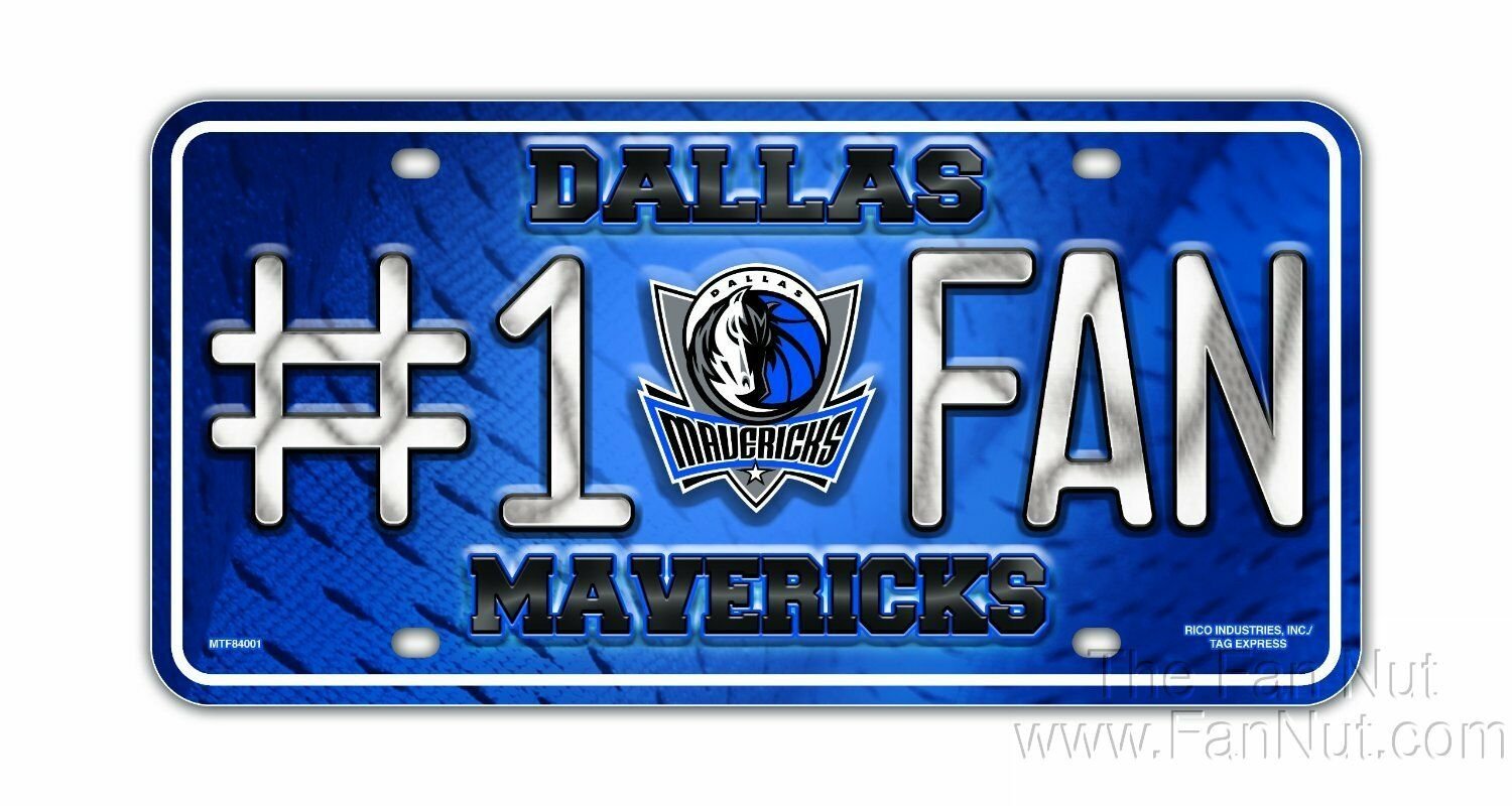 Dallas Mavericks Metal Auto Tag License Plate, #1 Fan Design, 6x12 Inch