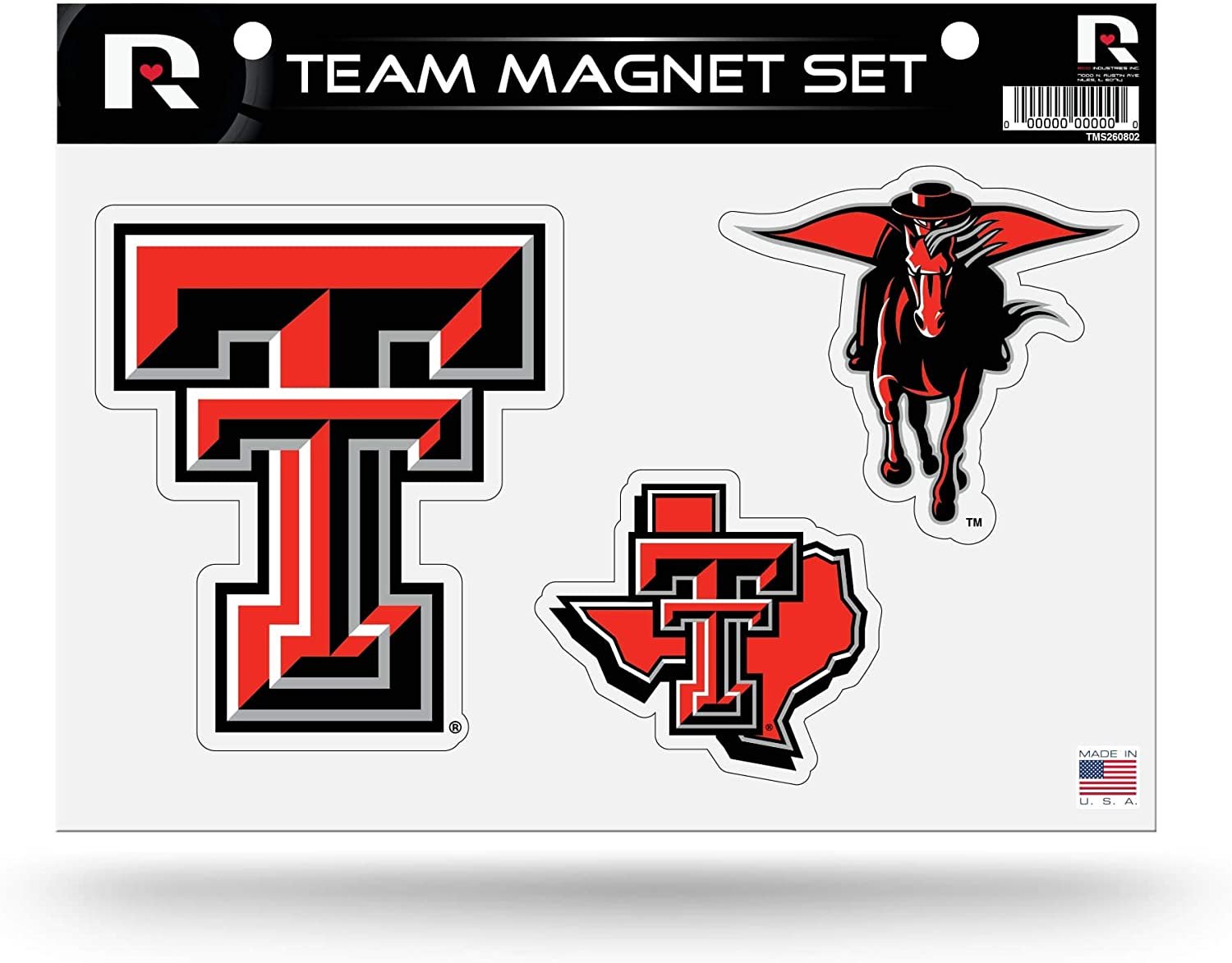 Texas Tech Red Raiders Multi Magnet Sheet Shape Cut 8x11 Inch University