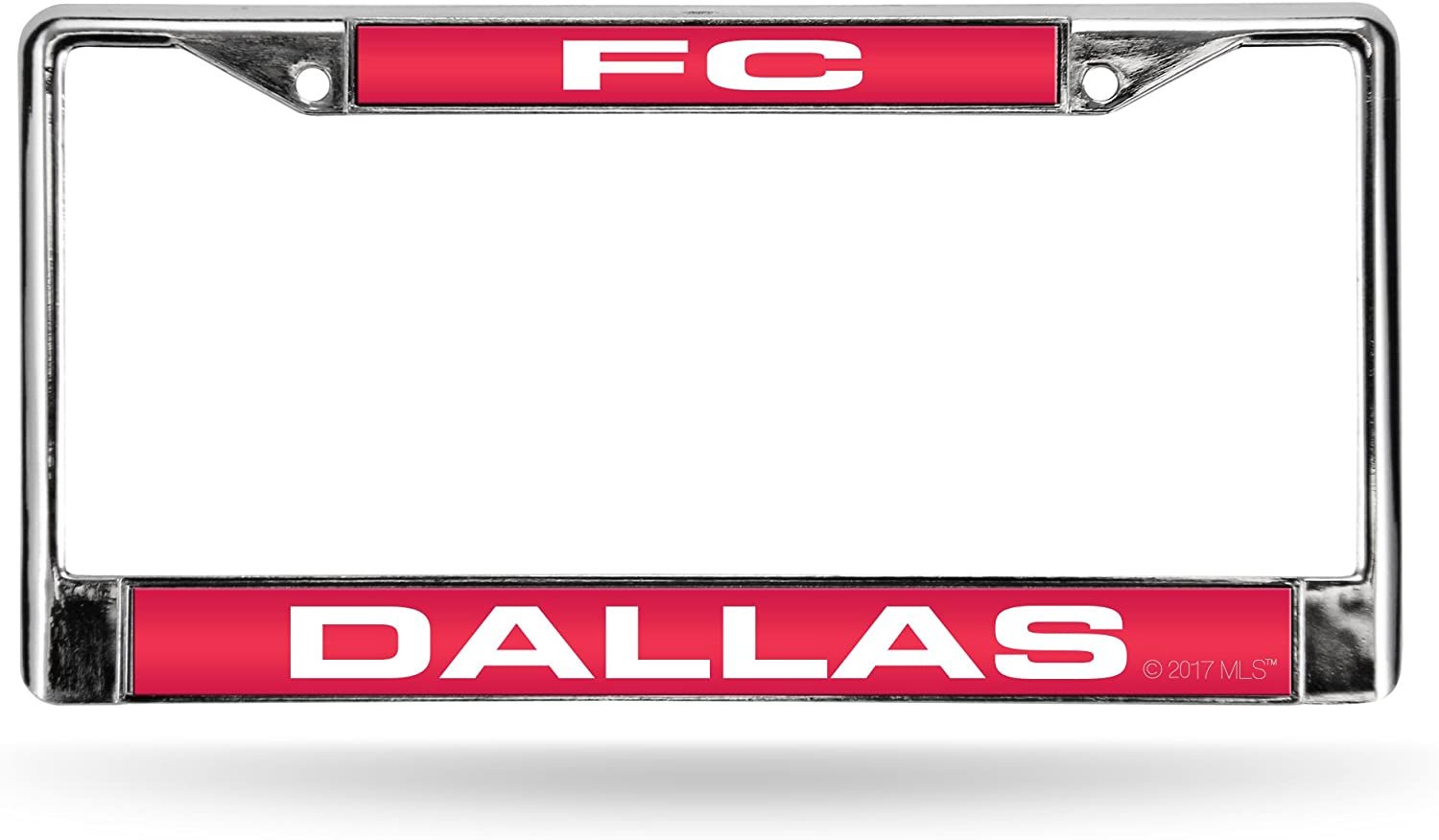 FC Dallas Metal License Plate Frame Chrome Tag Cover, Laser Acrylic Mirrored Inserts, 12x6 Inch