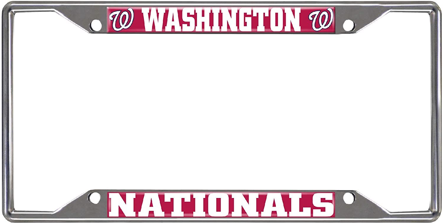 Washington Nationals Chrome Metal License Plate Frame Tag Cover 12x6 Inches