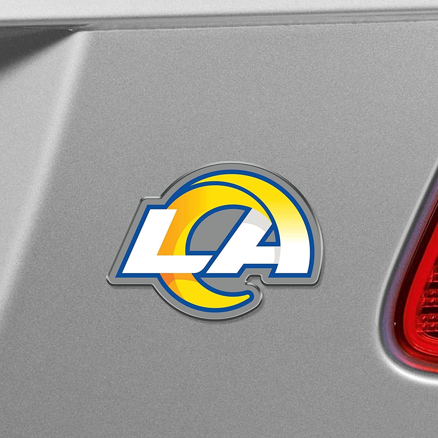 Los Angeles Rams Embossed Color Auto Emblem Aluminum Metal Raised Decal Sticker Full Adhesive Backing