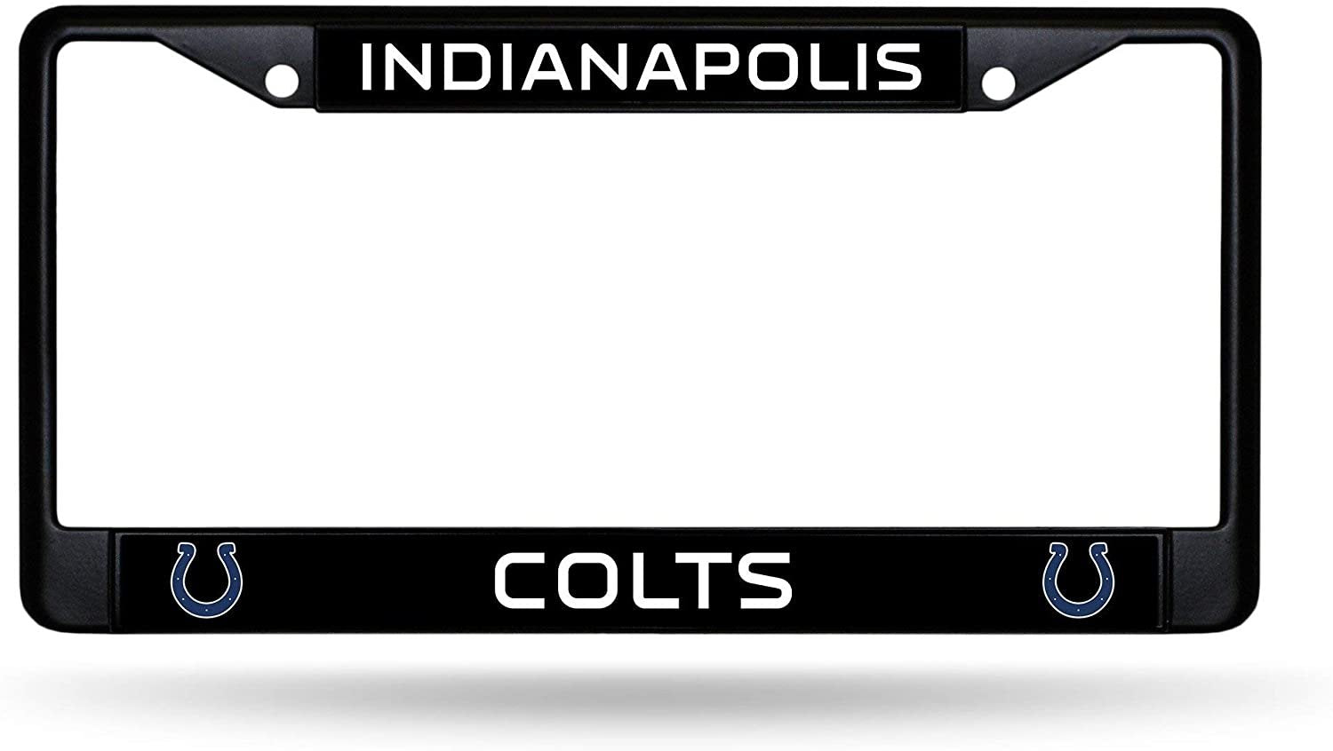 Indianapolis Colts Black Metal License Plate Frame Tag Cover 6x12 Inch