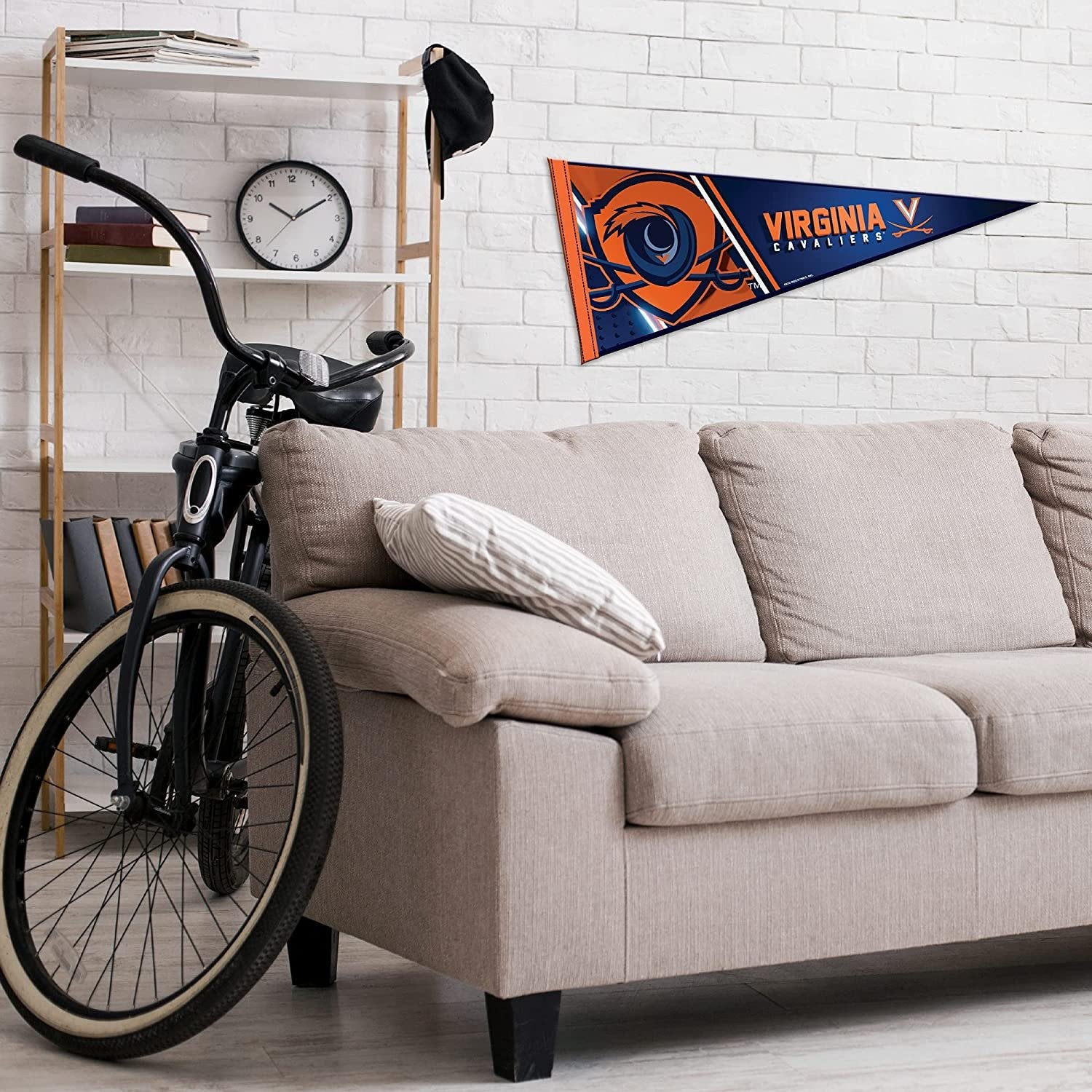 University of Virginia Cavaliers Soft Felt Pennant, Primary Design, 12x30 Inch, Easy To Hang
