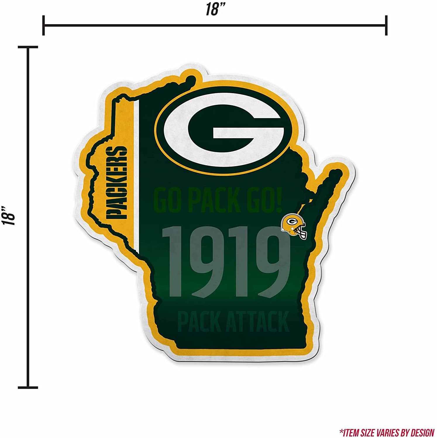 Green Bay Packers Pennant State Shape 18 Inch Soft Felt