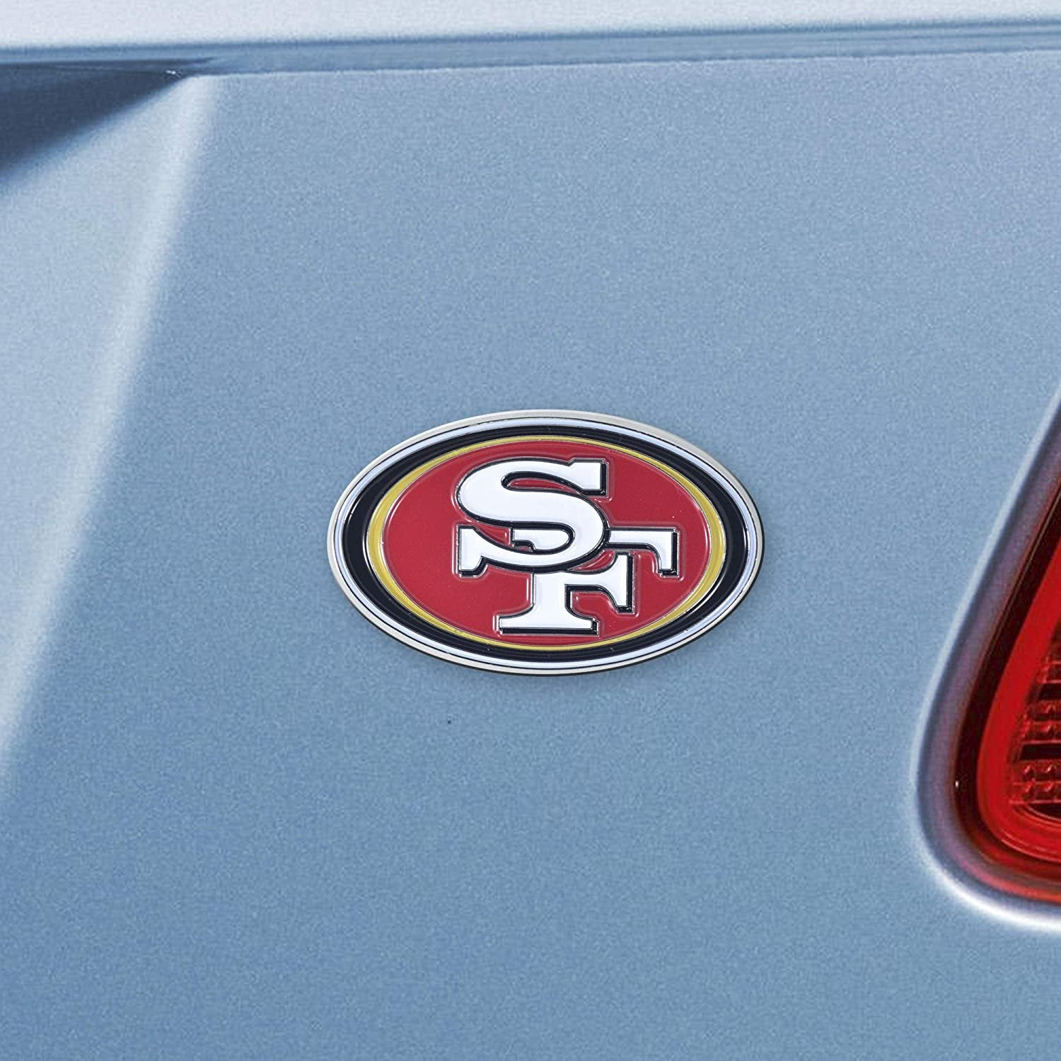 San Francisco 49ers Premium Solid Metal Color Chrome Auto Emblem Decal