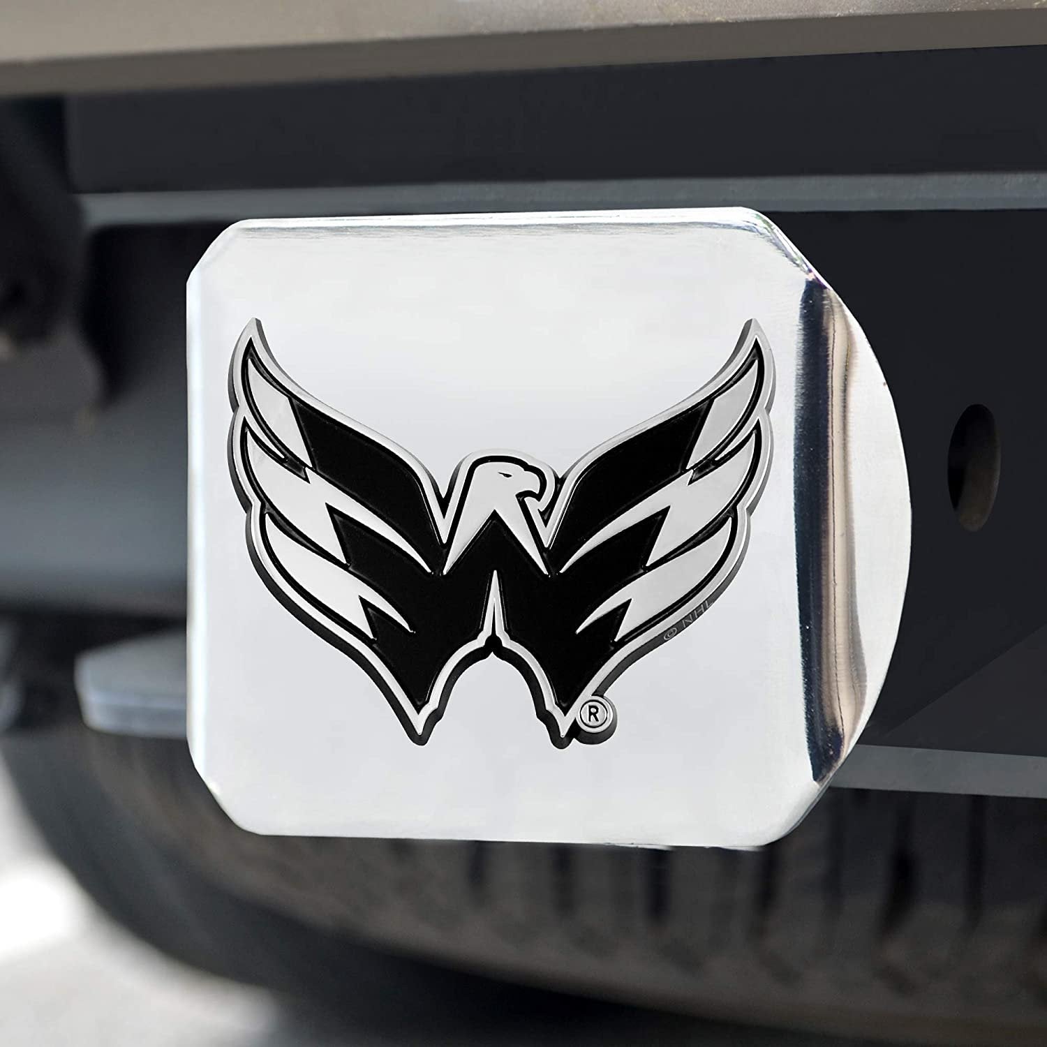 Washington Capitals Hitch Cover Solid Metal with Raised Chrome Metal Emblem 2" Square Type III