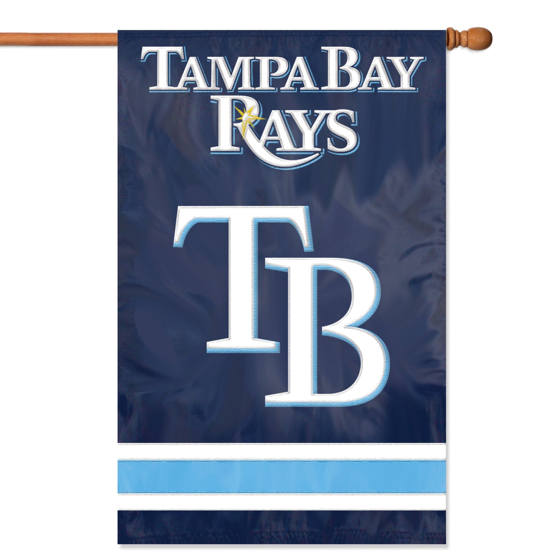 Tampa Bay Rays Banner Flag Premium Double Sided Embroidered Applique 28x44 Inch