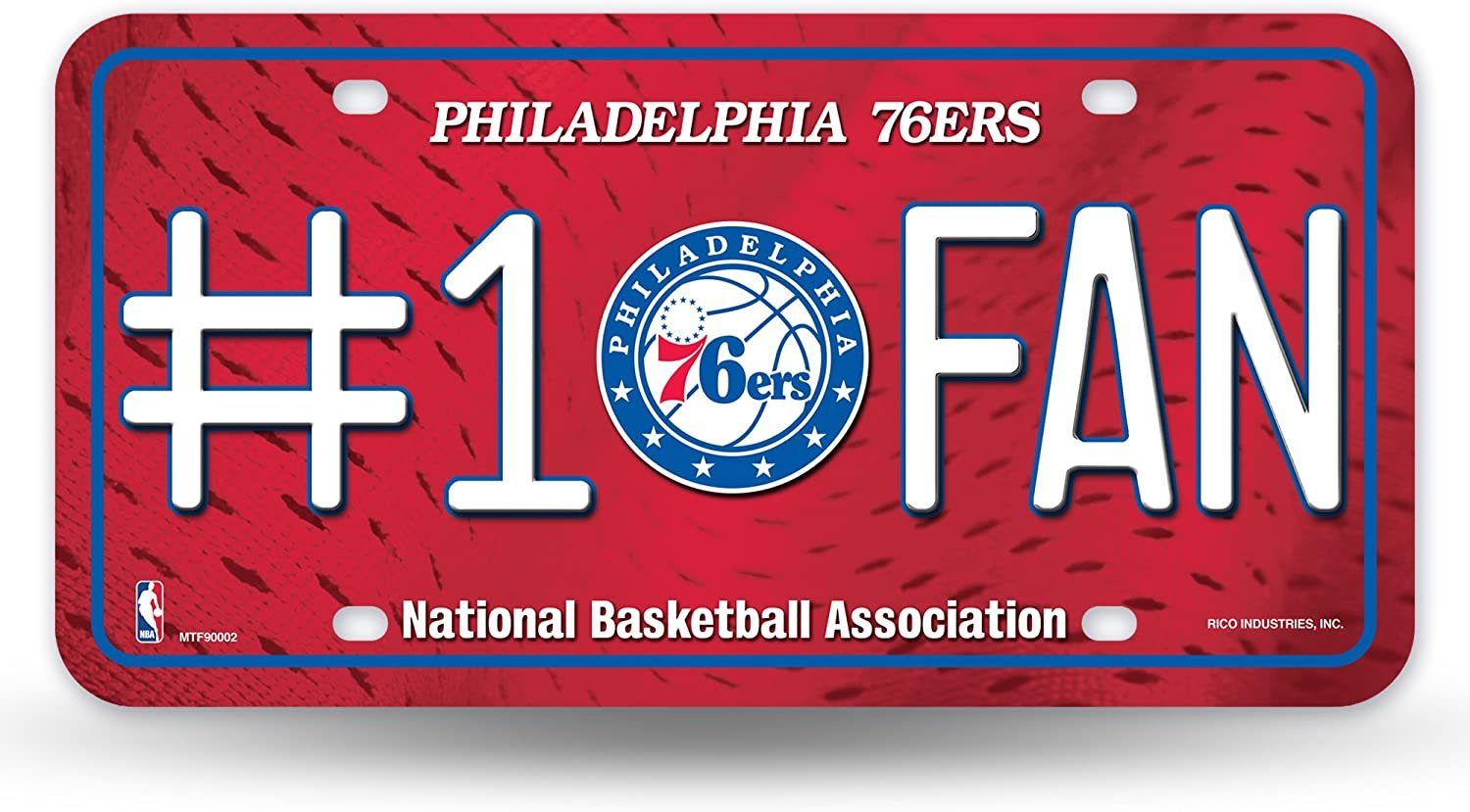 Philadelphia 76ers Metal Auto Tag License Plate, #1 Fan Design, 6x12 Inch