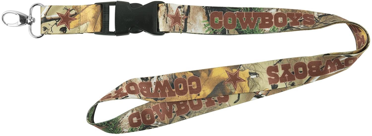 Dallas Cowboys Camo Realtree Lanyard Keychain Double Sided Breakaway Safety Design Adult 18 Inch