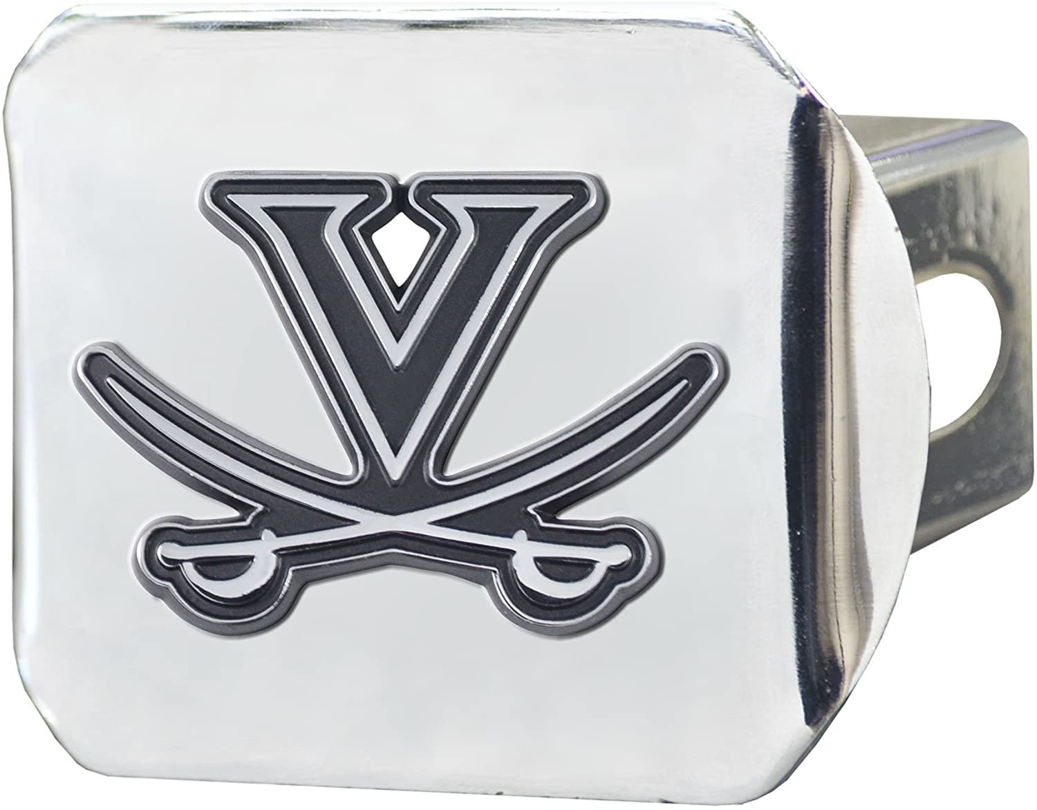 Virginia Cavaliers University of Hitch Cover Solid Metal with Raised Chrome Metal Emblem 2" Square Type III