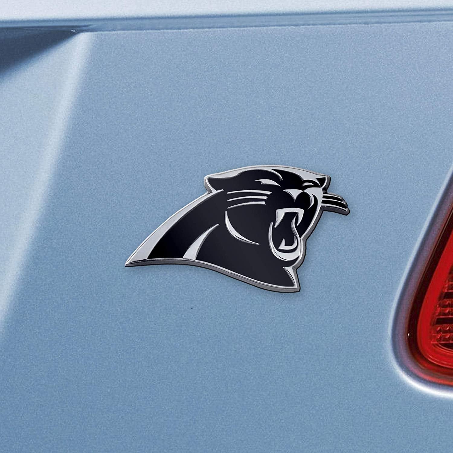 Carolina Panthers Solid Metal Raised Auto Emblem Decal Adhesive Backing
