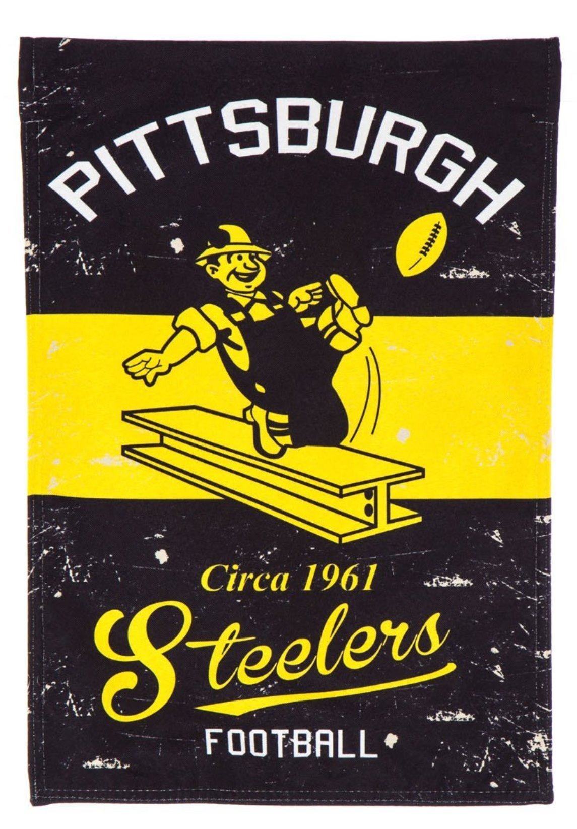 Pittsburgh Steelers Premium Double Sided Banner Flag 28x44 Inch Vintage Logo Design Indoor Outdoor