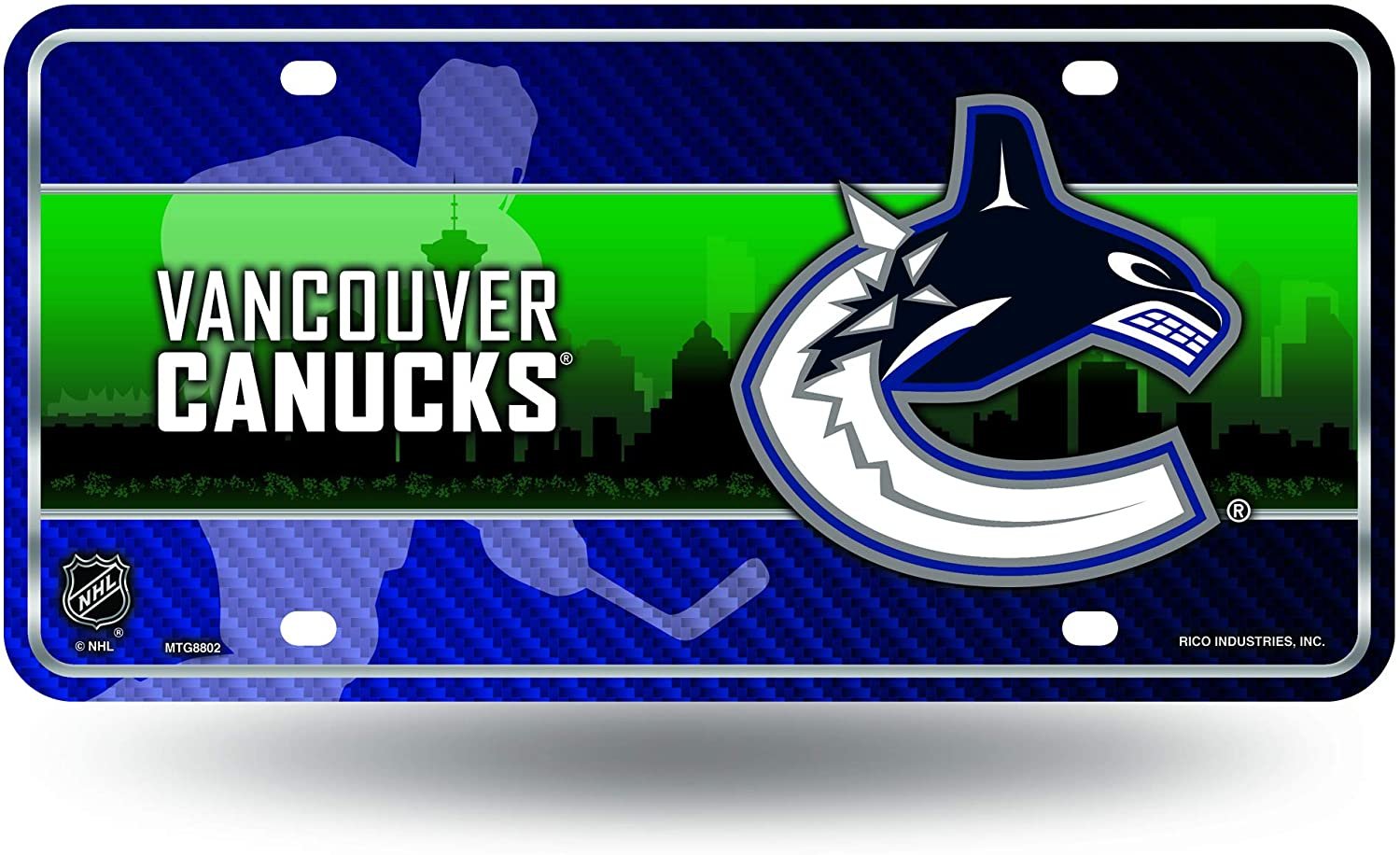 Vancouver Canucks Metal Auto Tag License Plate, Logo Design, 6x12 Inch