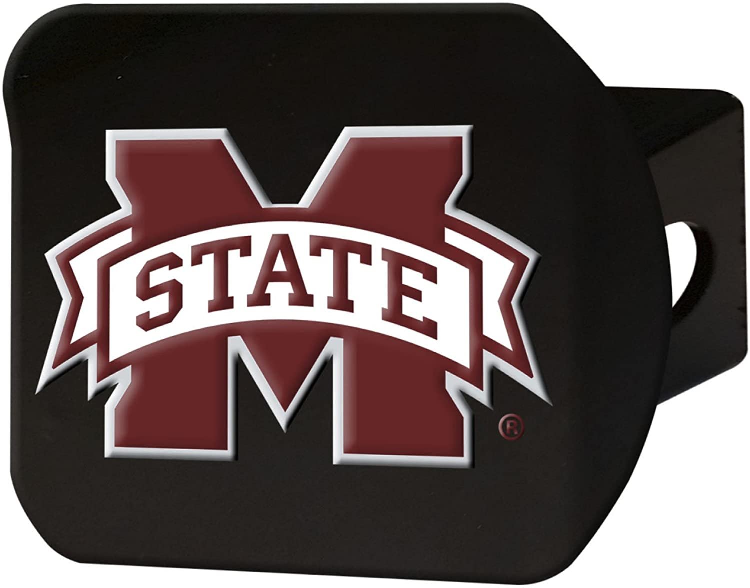 Mississippi State Bulldogs Hitch Cover Black Solid Metal with Raised Color Metal Emblem 2" Square Type III University