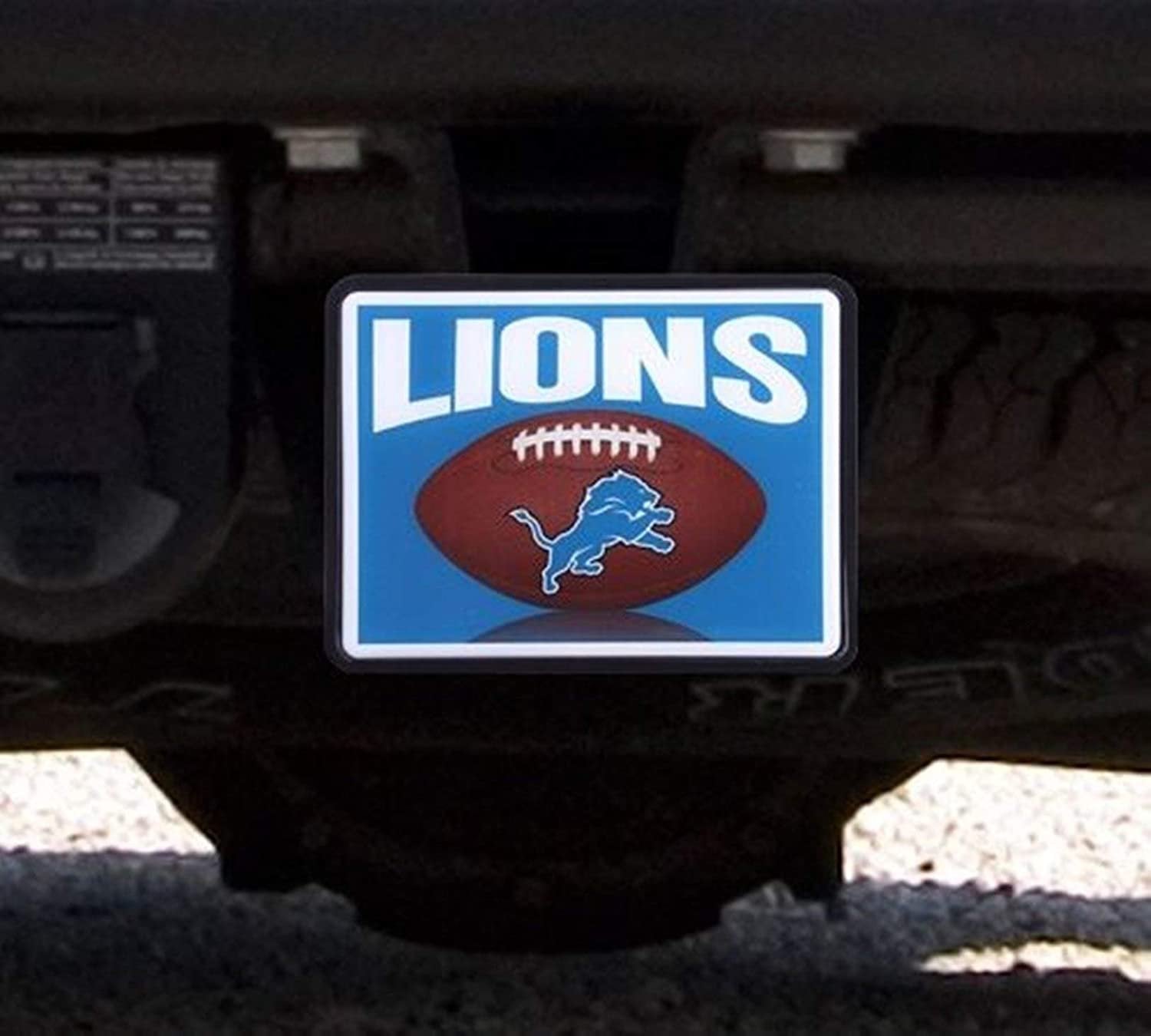 Detroit Lions Plastic Universal Bumper Trailer Auto Hitch Cover Football Design