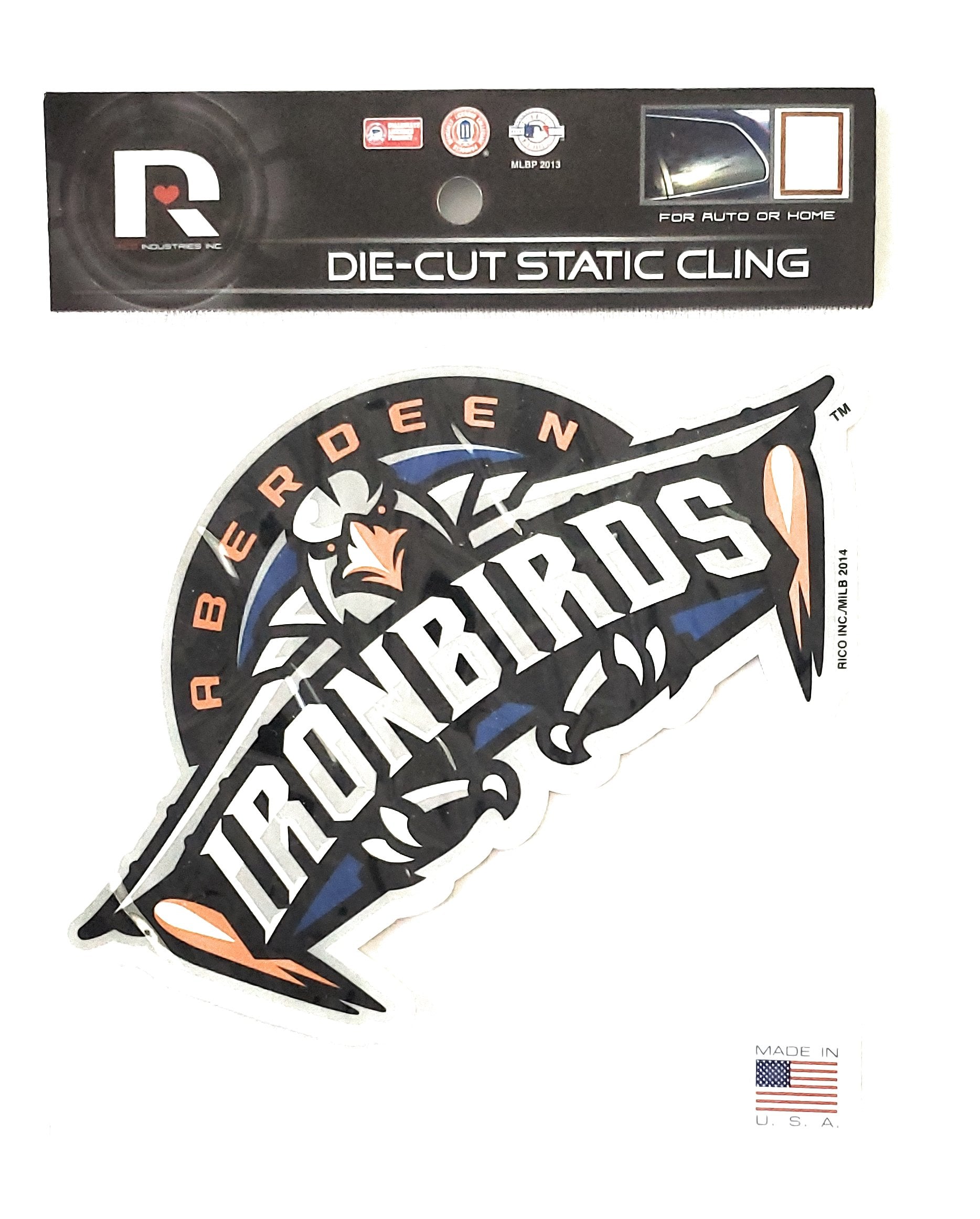 Aberdeen Ironbirds 5" Flat Vinyl Die Cut Static Cling Decal Sticker Baseball