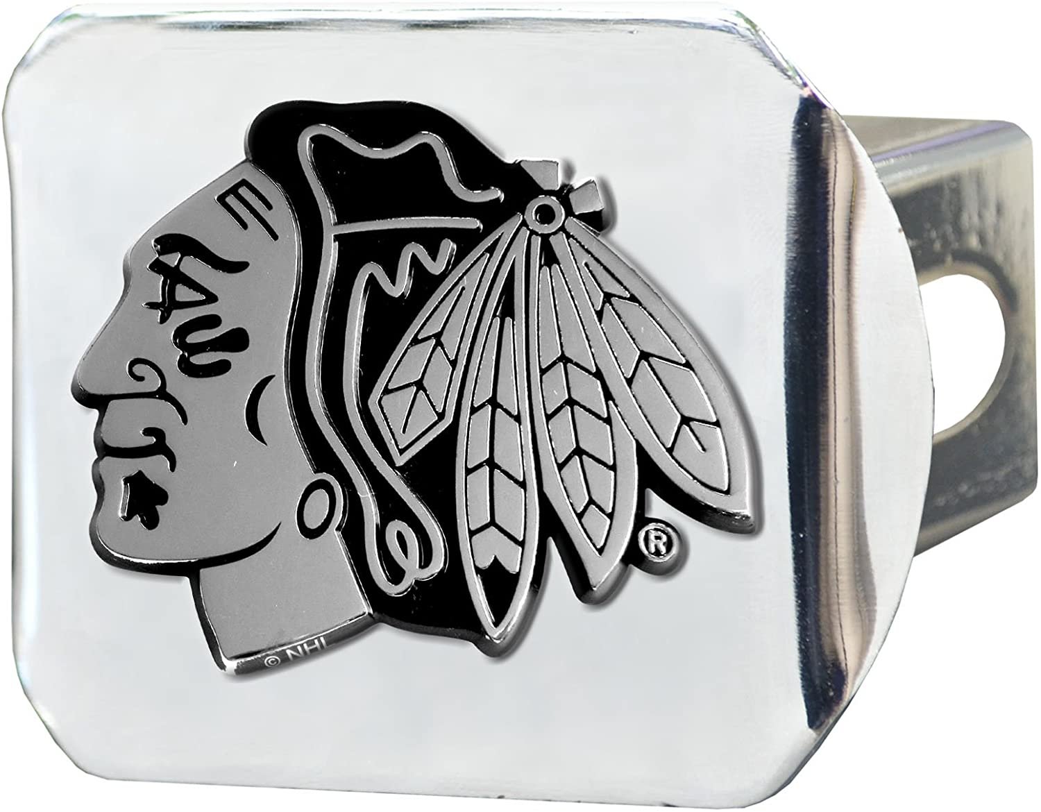 Chicago Blackhawks Hitch Cover Solid Metal with Raised Chrome Metal Emblem 2" Square Type III