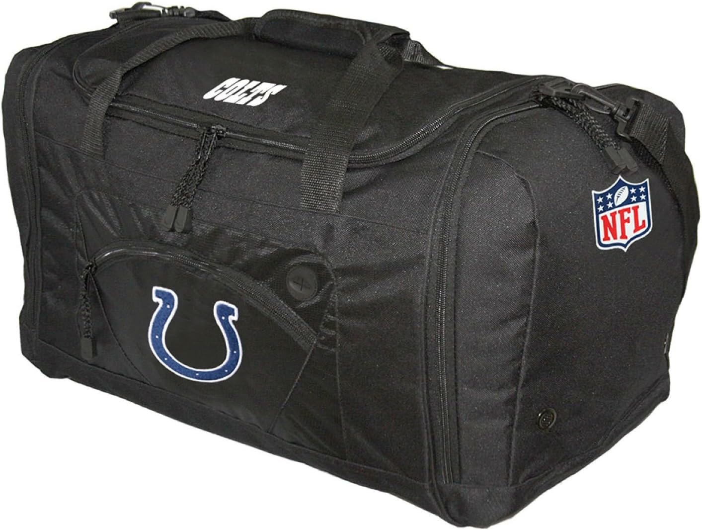 Indianapolis Colts Premium Duffel Bag Roadblock Design 20 Inch, Embroidered Logo, Black