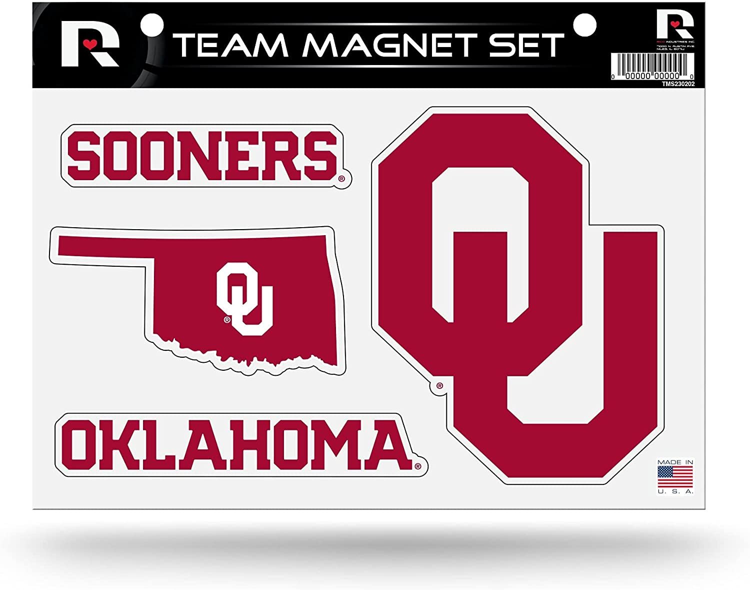 Oklahoma Sooners University of Multi Magnet Sheet Shape Cut 8x11 Inch