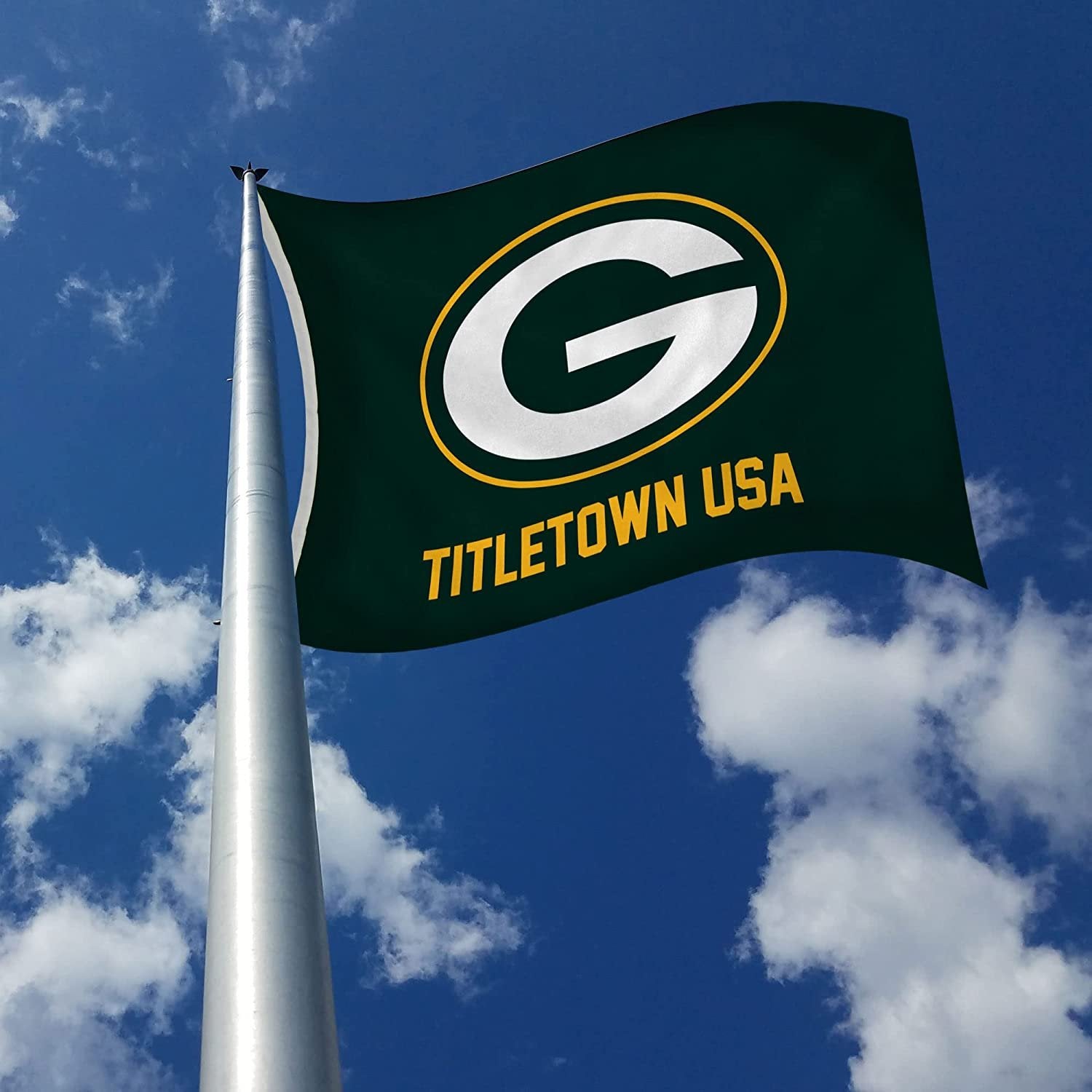Green Bay Packers 3x5 Flag Banner Titletown Design Metal Grommets Outdoor Indoor
