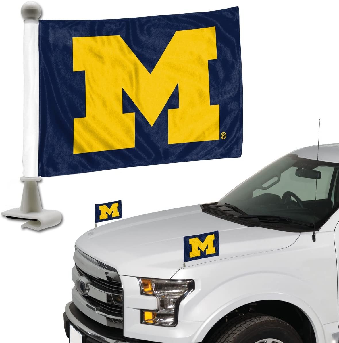 ProMark NCAA Michigan Wolverines Flag Set 2-Piece Ambassador Style, Team Color, One Size