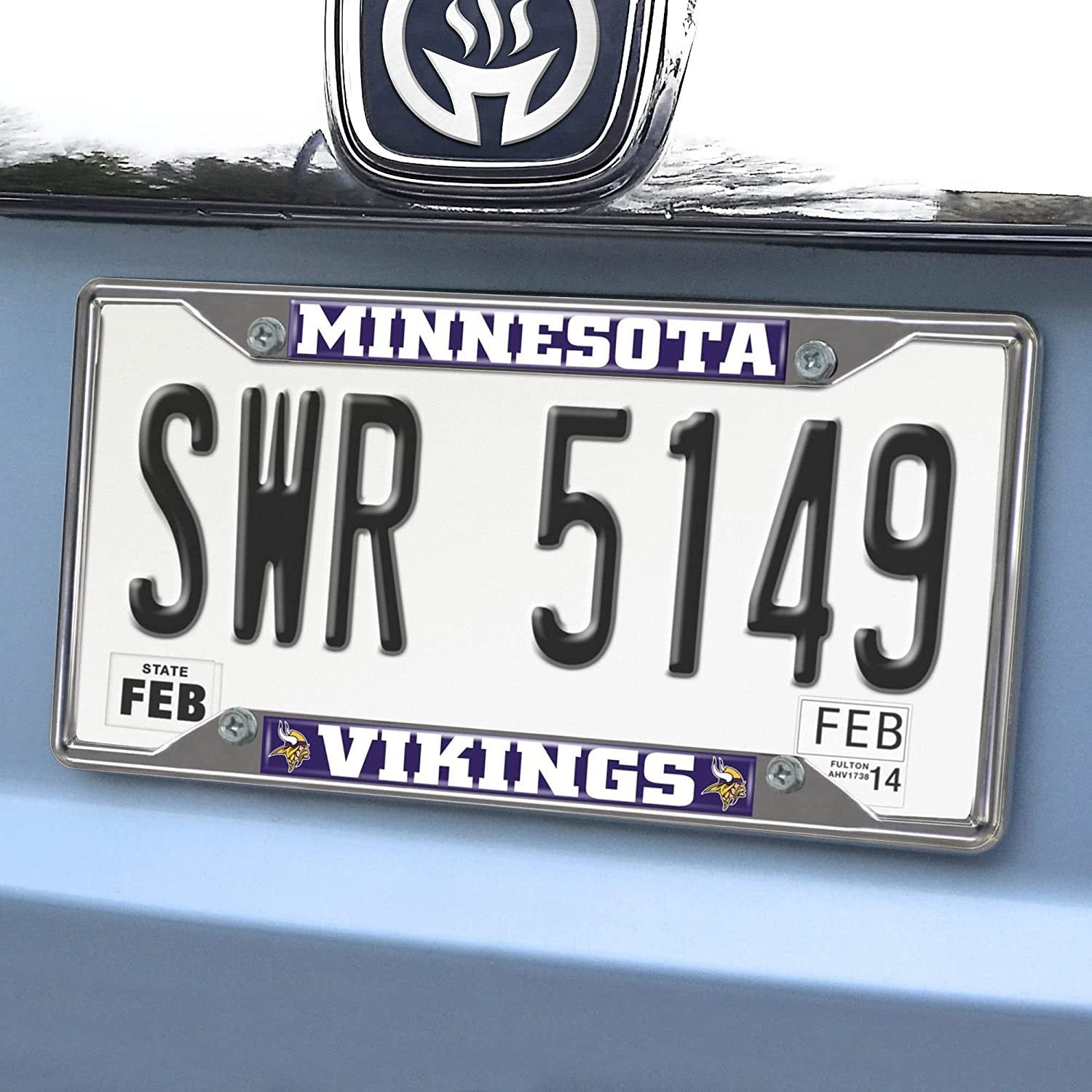 Minnesota Vikings Metal License Plate Frame Chrome Tag Cover 6x12 Inch