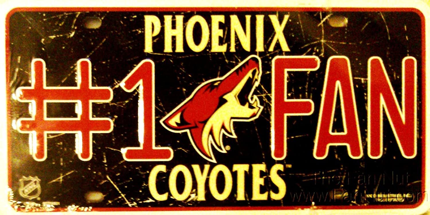 Arizona Coyotes Metal Auto Tag License Plate, #1 Fan Retro Phoenix Design, 6x12 Inch