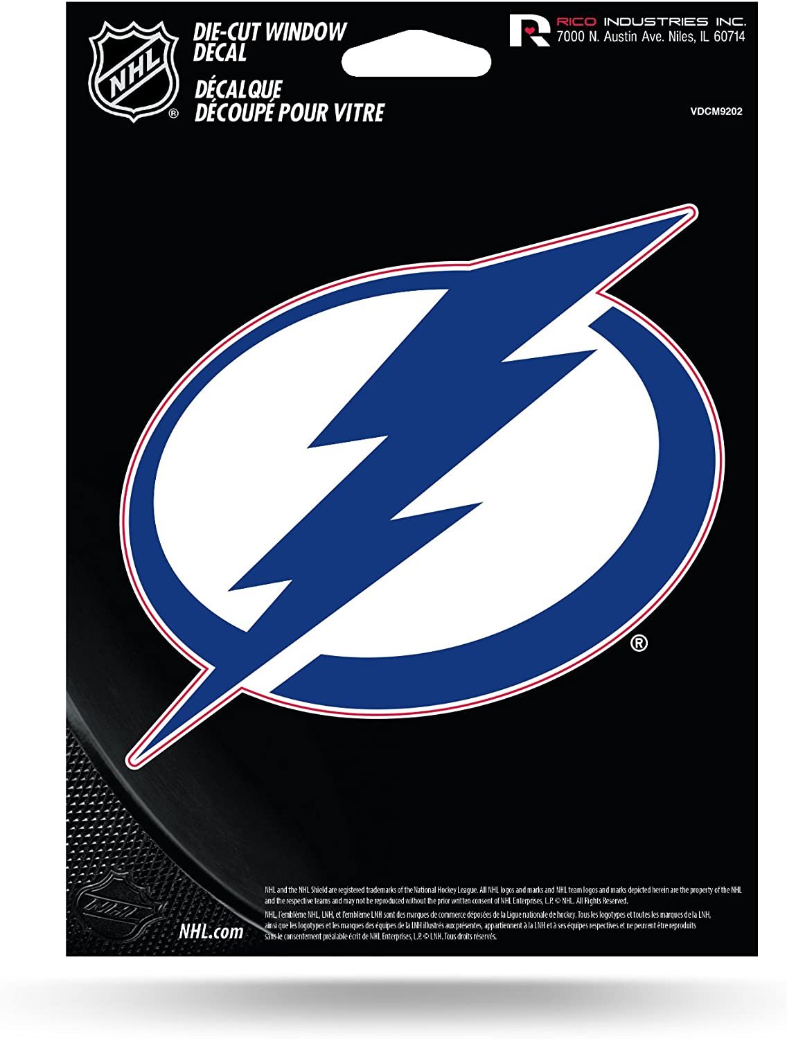 Tampa Bay Lightning 5 Inch Decal Sticker Die Cut Flat Vinyl Adhesive Backing