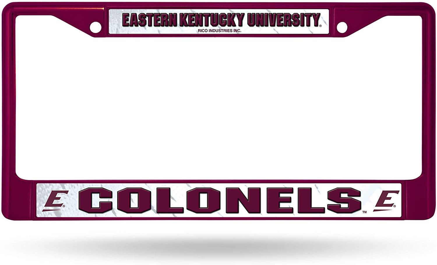 Eastern Kentucky University Colonels Premium Metal License Plate Frame Chrome Tag Cover, 12x6 Inch