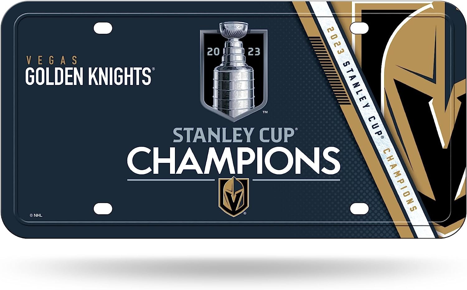 Vegas Golden Knights Metal Auto Tag License Plate, 2023 Stanley Cup Champions, 12x6 Inch