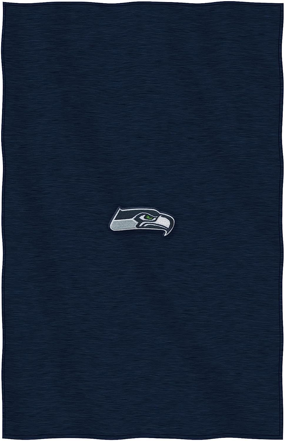 Seattle Seahawks Throw Blanket, Sweatshirt Design, Embroidered Logo, Dominate Style, 54x84 Inch